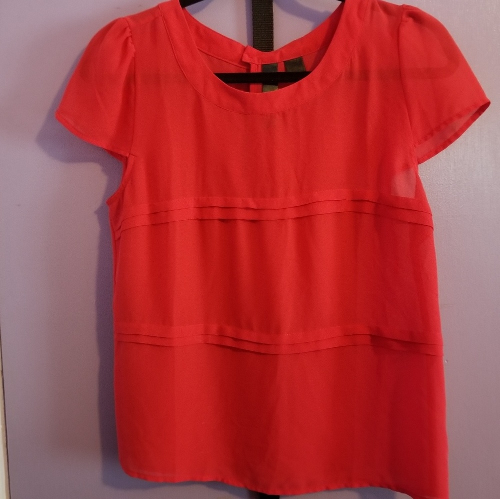Sheer red blouse